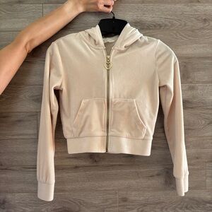 H&M Cream Velour Zip Hoodie, Kids Size 8-10